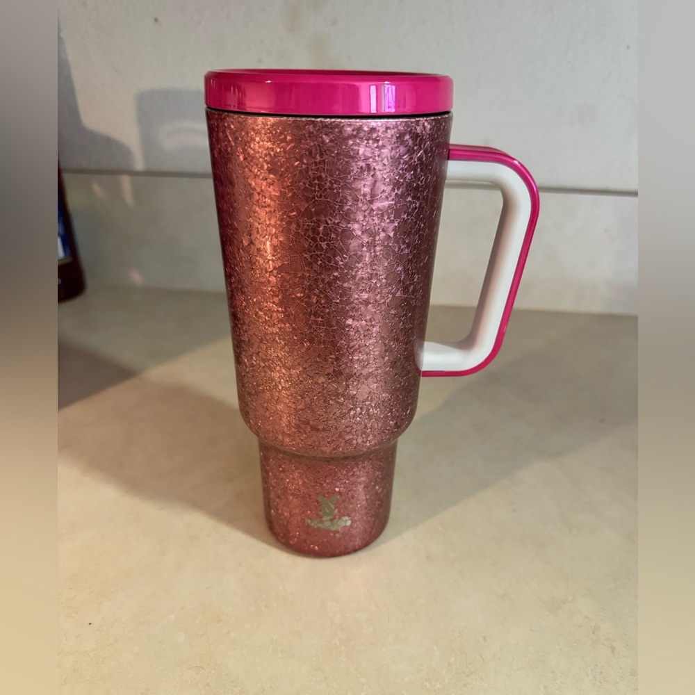 40oz meoky Pink Glitter Travel Mug
